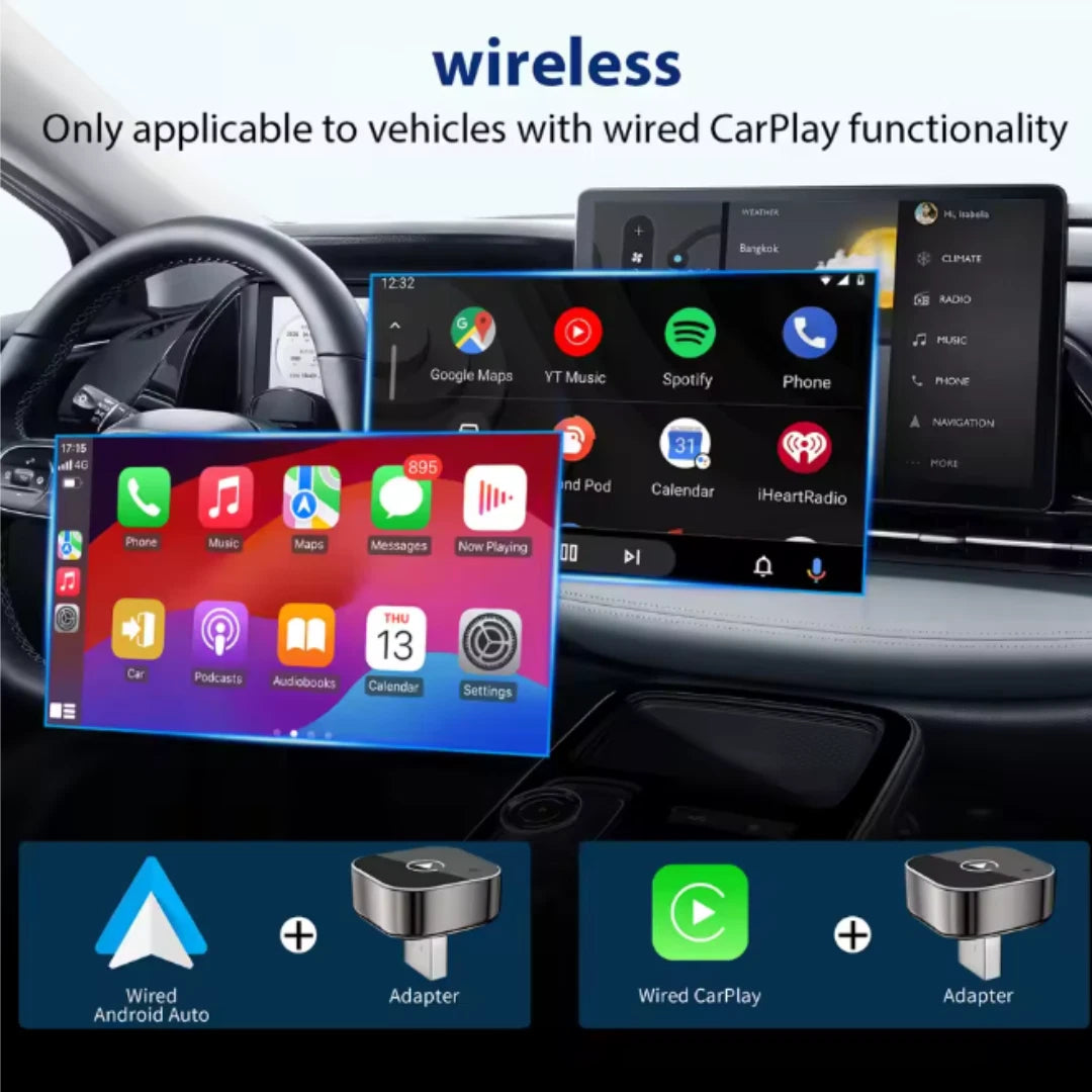 Wireless CarPlay & Android Auto Adapter - 50% OFF Today Only